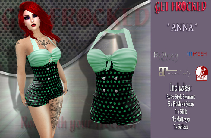 {GF} ANNA Retro Swimsuit - GREEN
