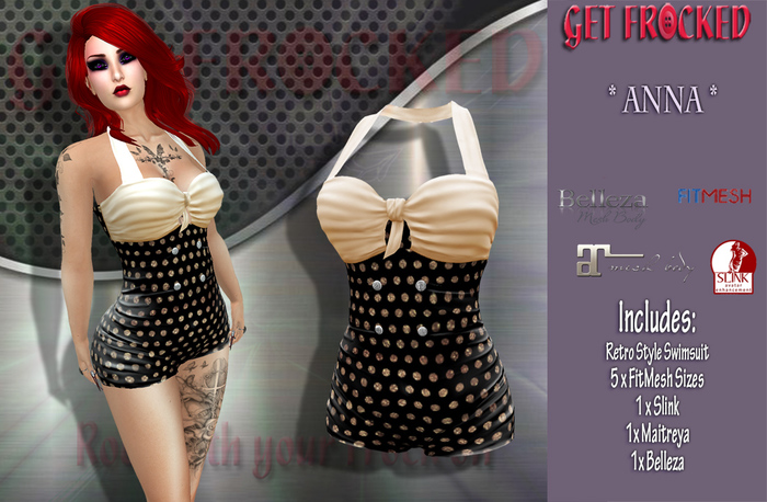 {GF} ANNA Retro Swimsuit - GOLD