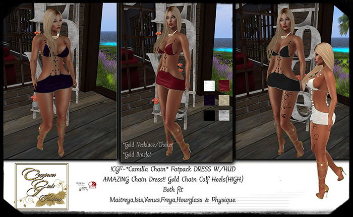 !CGF-*Camilla Chain* DRESS Outfit FatPack W/HUD