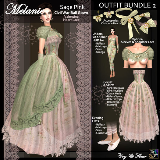 C\u0026F Melanie Valentine Outfit BUNDLE 2 w 