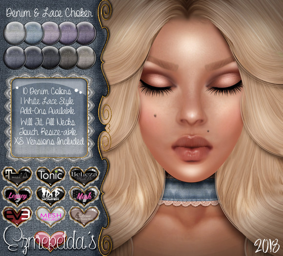 -{Ezmerelda's} Lace Choker {Denim & Lace Standard}{08-20-2018}