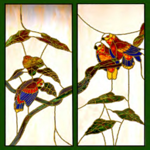 Parrots Stained Glass