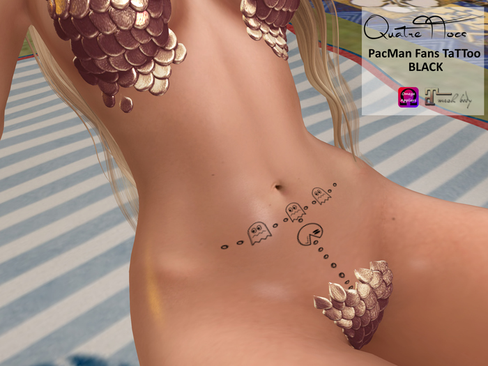 PACMAN FANS BLACK TATTOO -MAITREYA-OMEGA