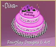 ~*Diva*~ 2 Tier Happy Birthday Cake