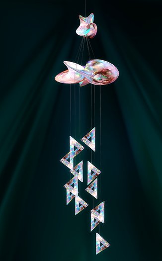 WIND CHIME OPAL STONE swirl triangle
