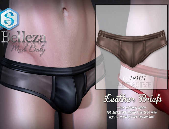 [ abrasive ] Leather Briefs - Coffee
