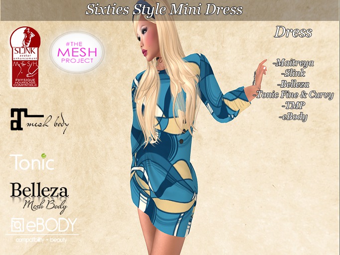 Sixties Style Mini Dress - Bagged