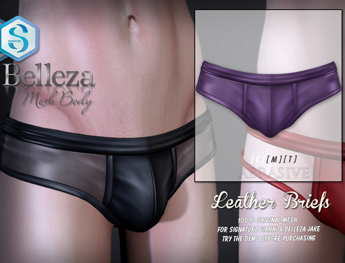 [ abrasive ] Leather Briefs - Indigo