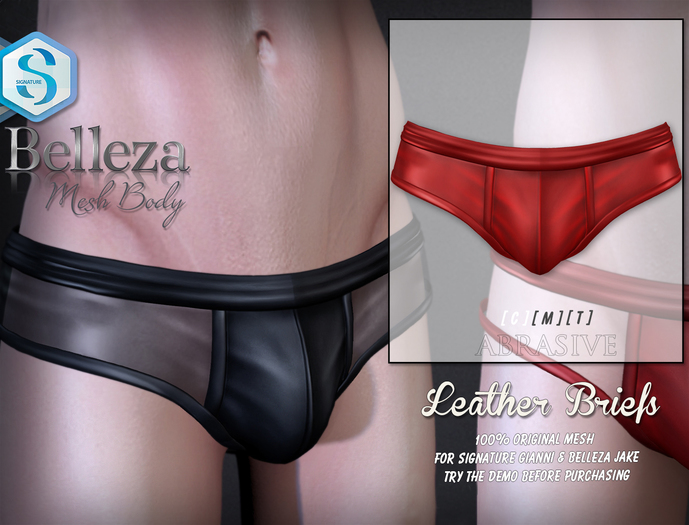 [ abrasive ] Leather Briefs - Red