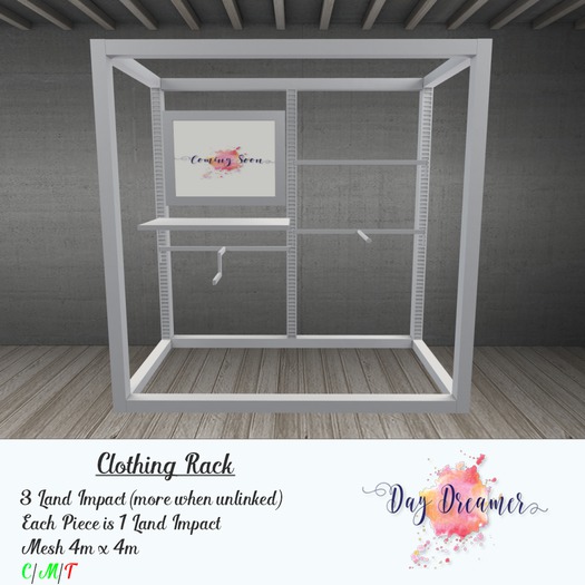 Day Dreamer  - Clothing Rack - WHITE (boxed)