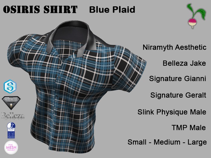 .R. Osiris Mens Shirt - Blue Plaid