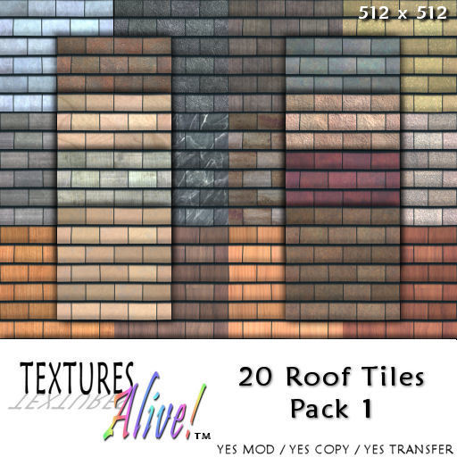 Tiles - 20 Roof Tile Textures Pk1