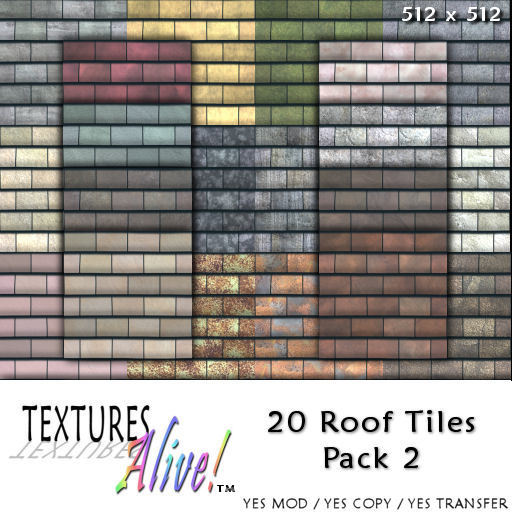 Tiles - 20 Roof Tile Textures Pack 2