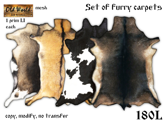 Set of furry carpets v1 - Old World - Rustic / Medieval Decorations