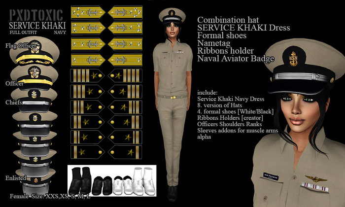 PXDTOXIC - [NAVY SERVICE KHAKI / FEMALE]