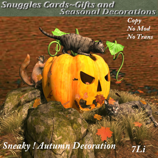Sneaky ! Autumn Decoration By Snuggles Boxed