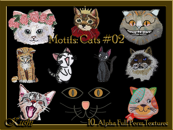 !Kushi! MotifsCATS #02 Textures -WEAR TO UNPACK