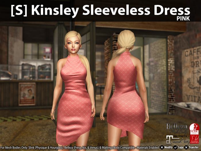[S] Kinsley Sleeveless Dress Pink
