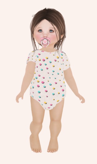 .:C.D:. White PolkaDot Onesie - BeBe