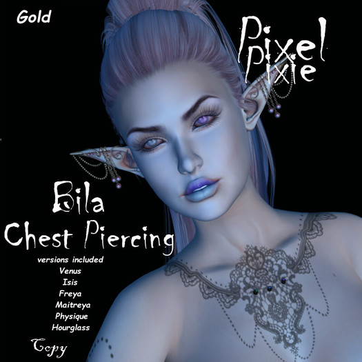 PP~Bila~Chest Piercing~Gold