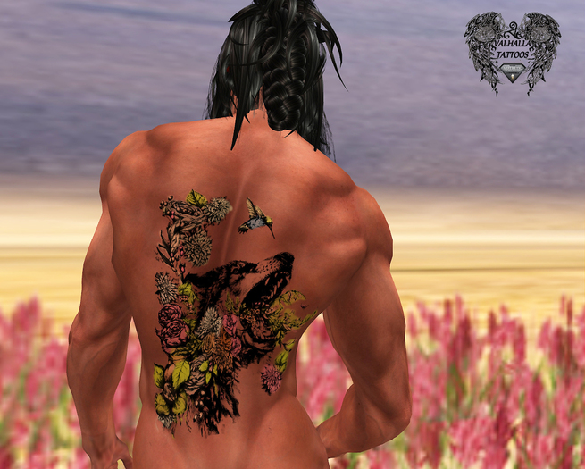 Wolf Flowers Colors Aesthetic