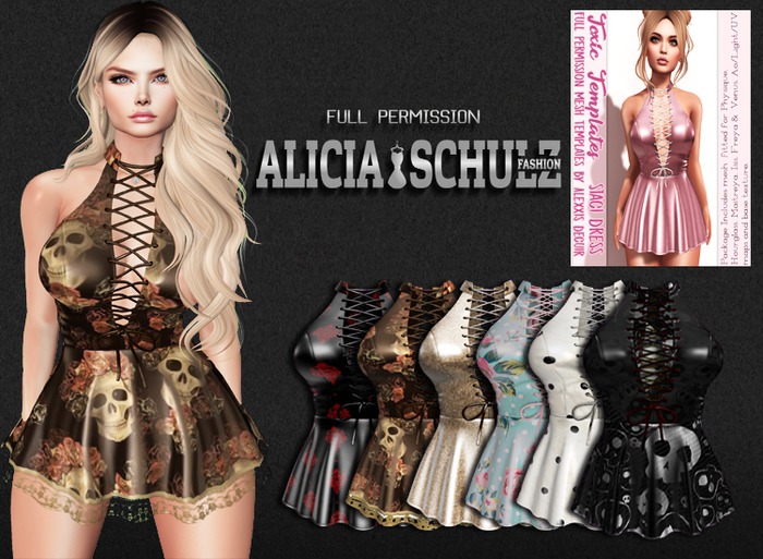 [ASFP] Texture Toxic Templates Full Perm Mesh - Staci Dress