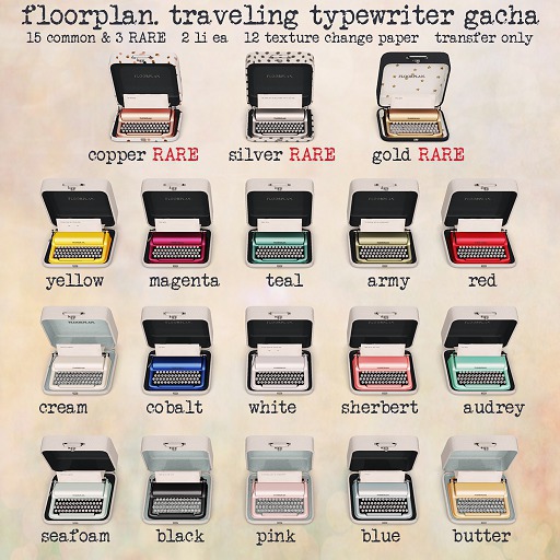 floorplan. traveling typewriter / gold RARE