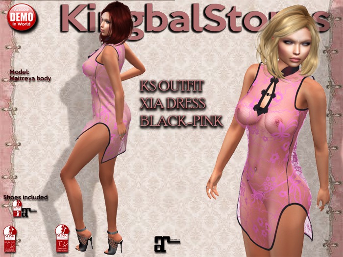 KS OUTFIT XIA DRESS BLACK/PINK