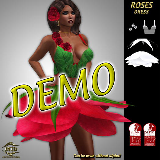 DEMO - SLINK PHYS & HOURGL - ROSES DRESS - FITTED MESH