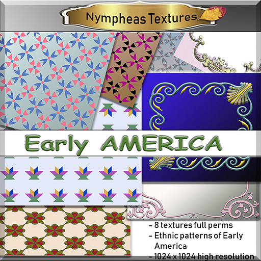 Second Life Marketplace - ##Nympheas Textures - Early America (box)