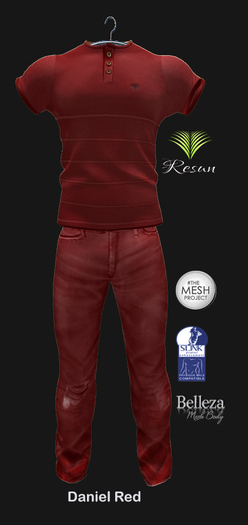 Res _Daniel fitted outfit Red