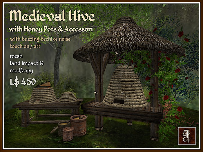 *IOLAIR * Medieval Hive with Honey Pots and Accessori  Box