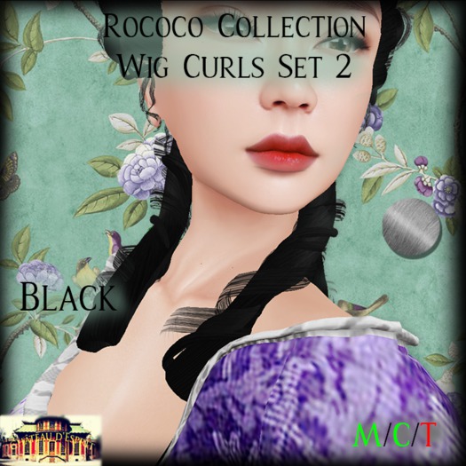 ~CdE~ Rococo Wig Curls Set 2 BLACK