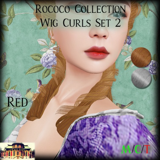 ~CdE~ Rococo Wig Curls Set 2 RED