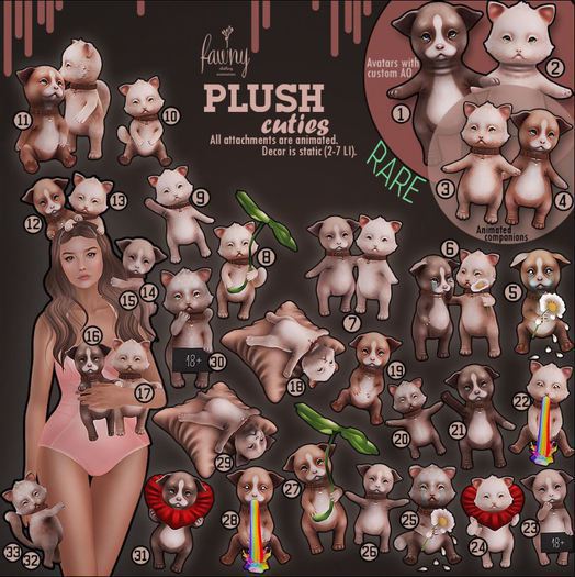 Fawny - Plush Cuties.Kitty Companion - 3 - RARE