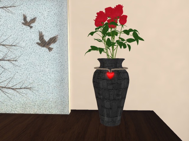 Be Mine Red Roses in black vase