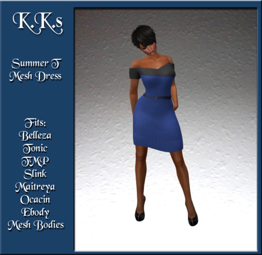 KK's Mesh Summer T Dress - Blue