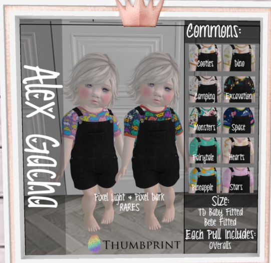 Thumbprint Alex Overalls Monsters