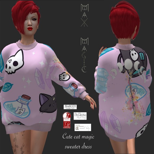 ::MM:: Cute cat magic sweater dress (sale)