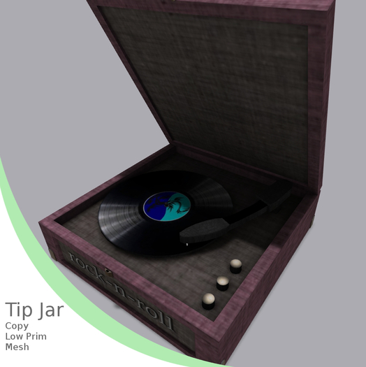 *SAM* Record Player Tip Jar Purple RnR