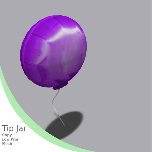 *SAM* Party Baloon Tip Jar Purple