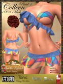 *Goddess* Colleen Mesh Mini Ruffle Outfit Denim & Plaid 1