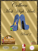 *Goddess* Colleen Mesh Heels Denim Plaid 2
