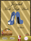 *Goddess* Jezebel Heels - Denim & Silver