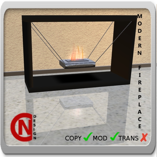 *NC* Modern Fireplace Black 