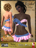 *Goddess* Jezebel Mesh Top & Mini Denim & Pink