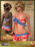 *Goddess* Jezebel Mesh Top & Mini Denim & Red