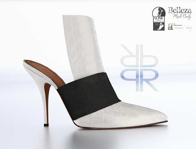 RAMA.Prosk - Joyce Croc Leather Mules 'Pearl'