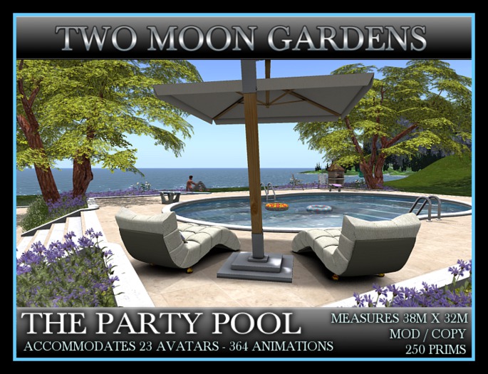 THE PARTY POOL* Landscaped Garden Swimming pool accommodating 23 avatars