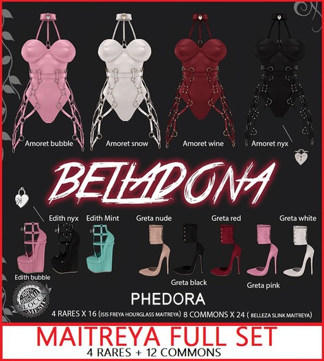 Phedora Belladona FULL SET MAITREYA  ALL RARES + COMMONS